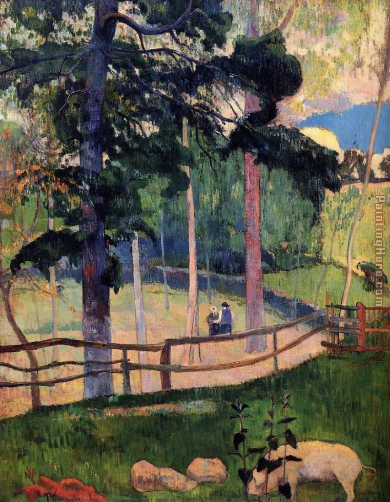 Nostalgic Promenade painting - Paul Gauguin Nostalgic Promenade art painting